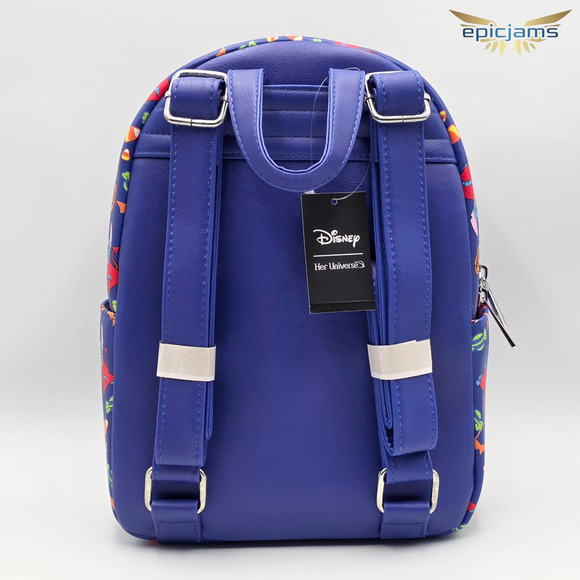 Disney Lilo & Stitch Red Devil Halloween Pumpkin Blue Mini Backpack Bag New - Picture 5 of 7